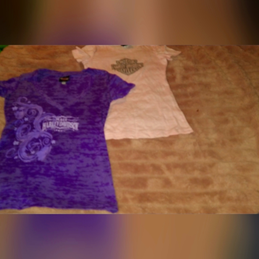 Lot of 2 women's size sm Harley Davidson tshirts